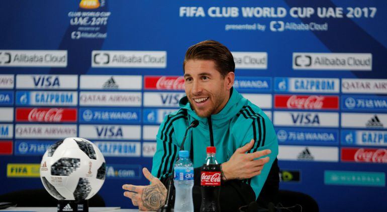 Sergio Ramos, en la rueda de prensa de la víspera de la final del Mundial de Clubes.