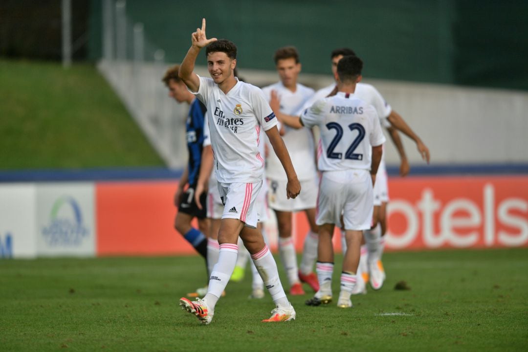 Iván Morante celebra su tanto anotado frente al Inter de Milán