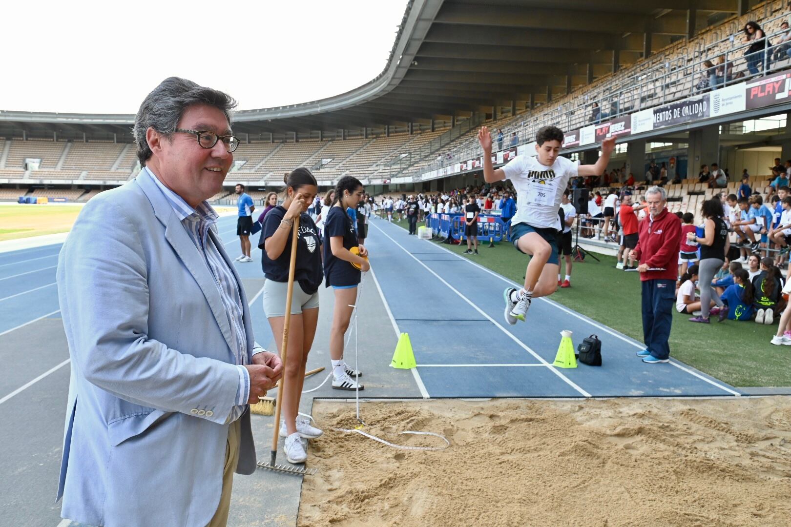 José Ángel Aparicio en la Final de la Reunión de Atletismo Escolar 2025