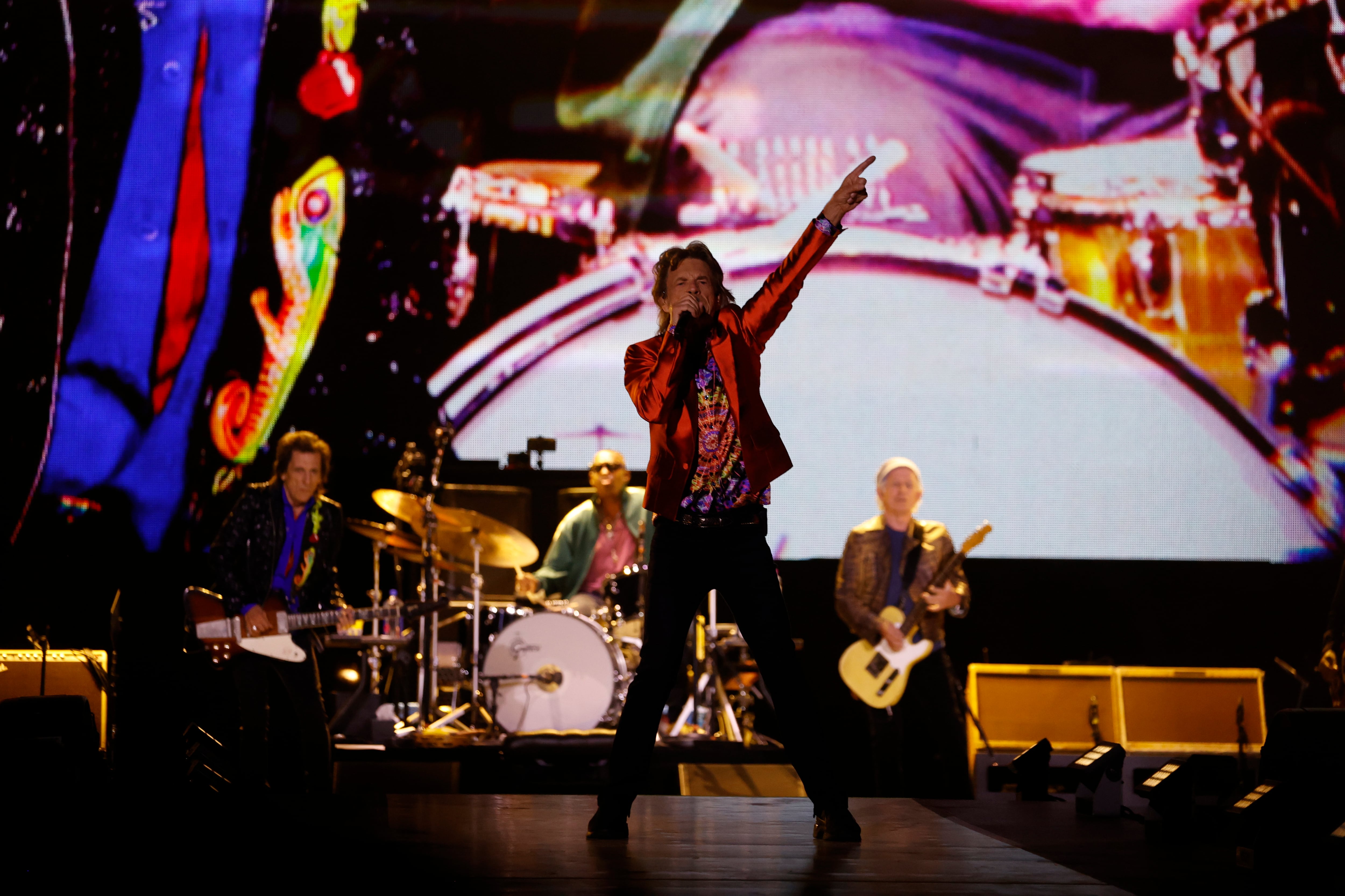 El cantante de The Rolling Stones, Mick Jagger, en el estadio Wanda Metropolitano.