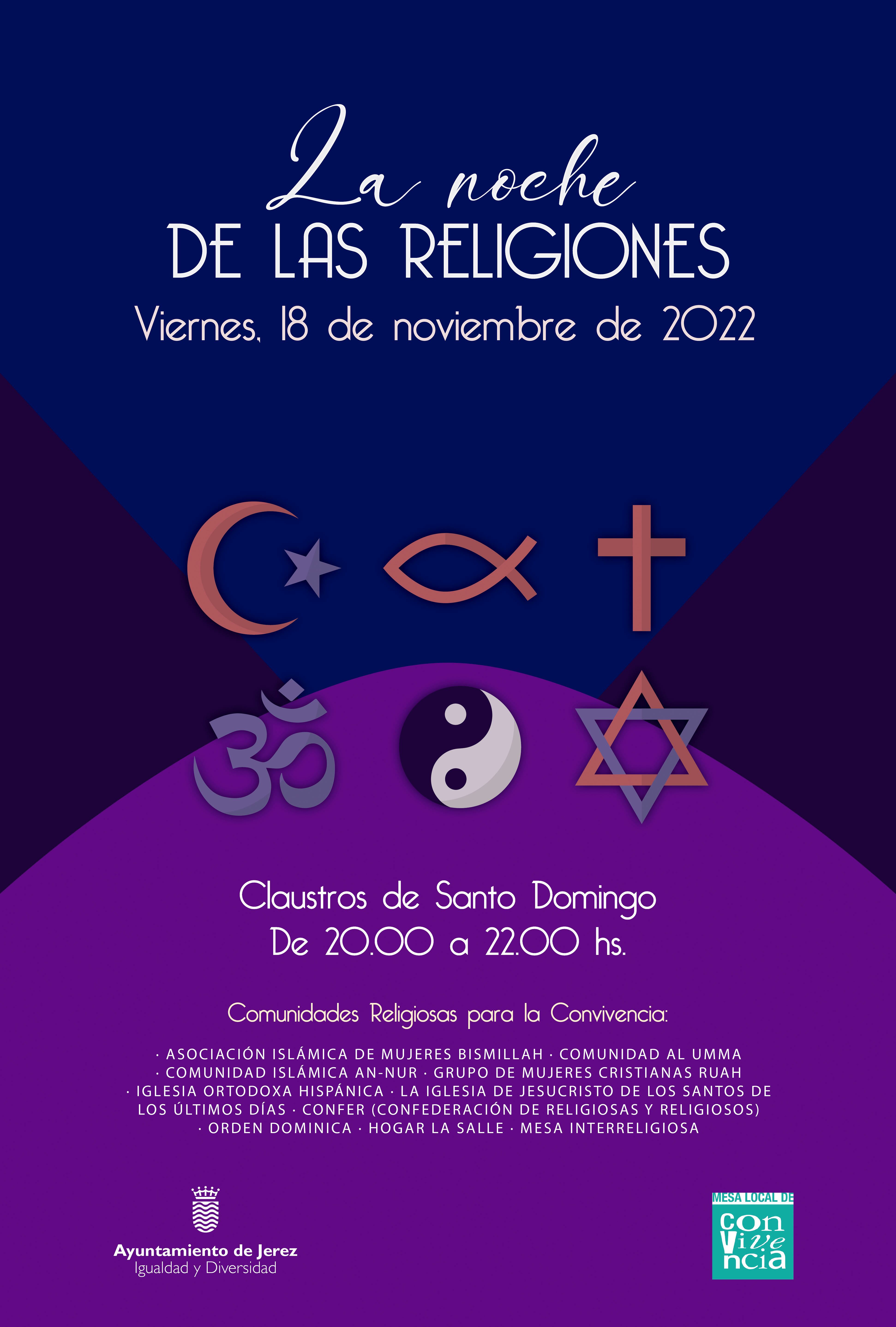 Cartel de presentación de la nueva edición de La Noche de las Religiones / Ayuntamiento de Jerez