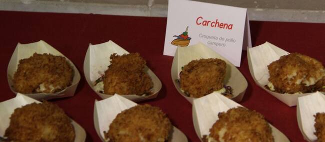 Croqueta de pollo campero, tapa ganadora del XIX concurso de tapas fiestas de San Miguel y elaborada por el restaurante Carchena.