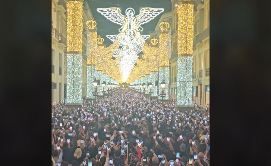 Encendido de las luces navideñas en la calle Larios de Málaga