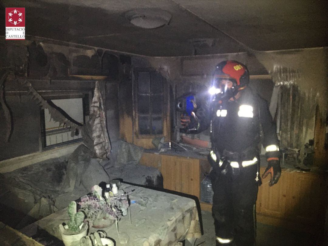 Incendio caravana en Moncofar