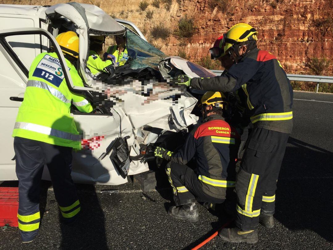 Actuación de los bomberos del Parque de Motilla del Palanca
