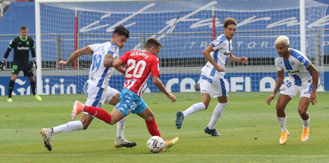 Gerard Valentín durante o Lugo-Leganés