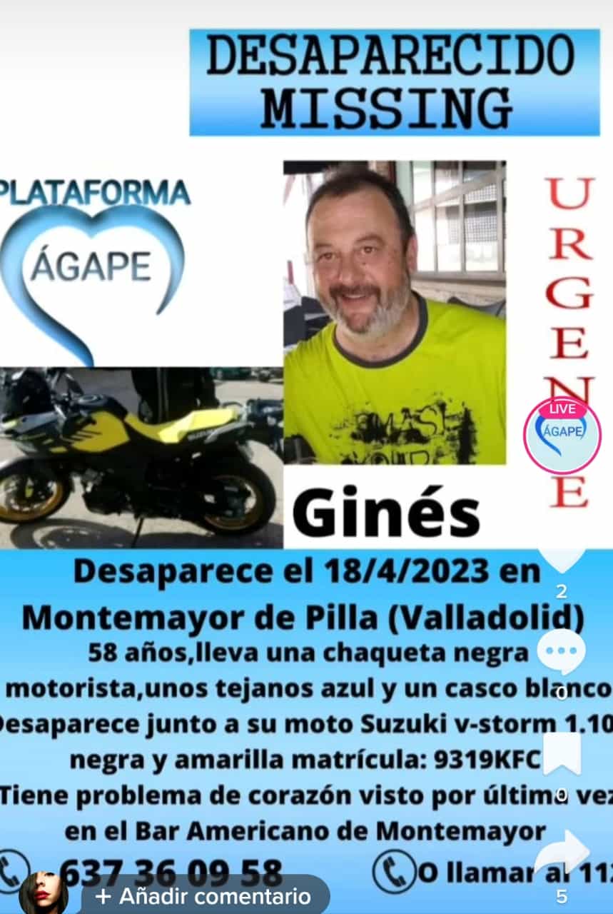 Cartel en el que se informa de la desaparición del conductor de autobús