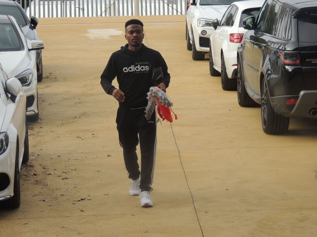 Kaptoum, este martes, llegando al Estadio.