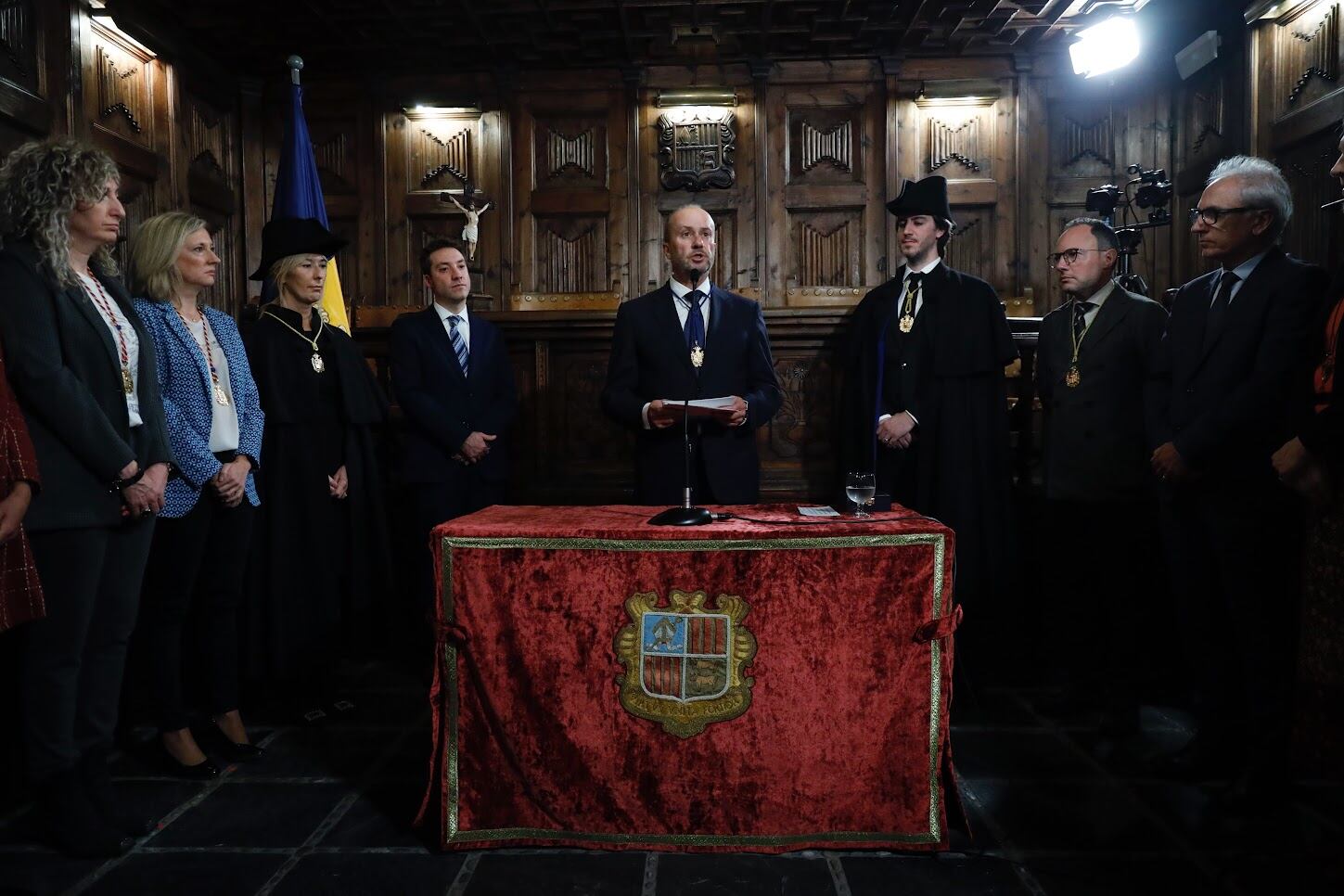 Josep Maria Rossell pronuncia el seu primer discurs com a president del CSJ durant l'acte de jurament dels nous membres del màxim òrgan judicial.
