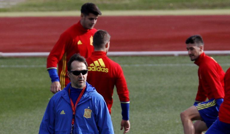 Julen Lopetegui, durante un entrenamiento de la Selección