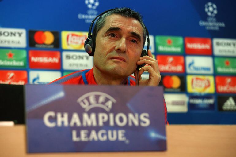 Ernesto Valverde, en la sala de prensa