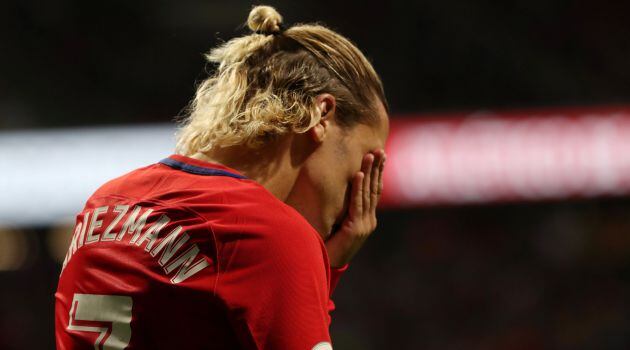 Griezmann se lamenta tras una ocasión fallada