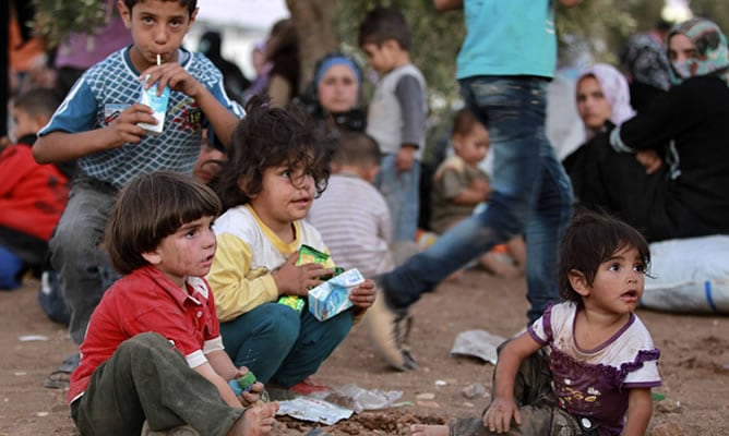 Niños sirios refugiados en Jordania por la violencia de su país