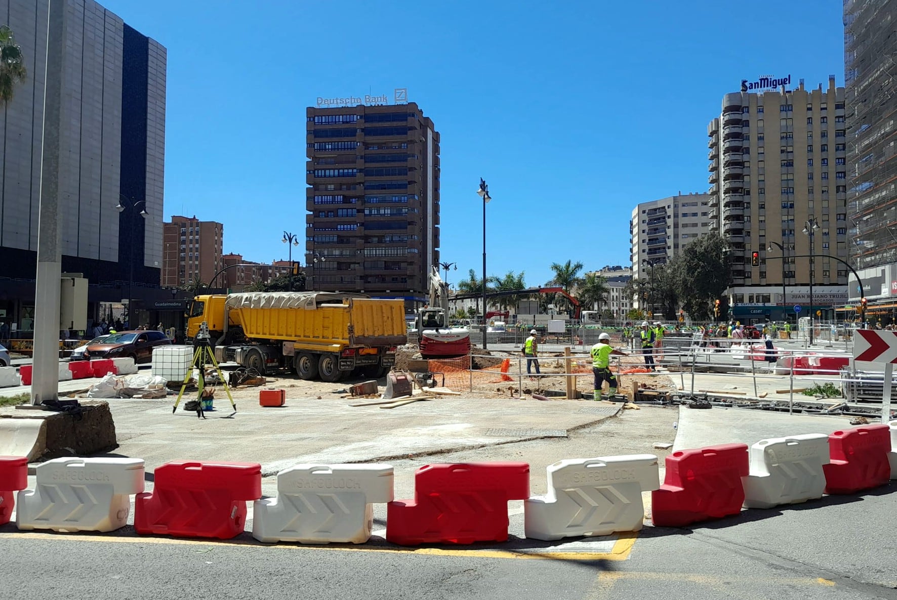 Obras del metro de Málaga en el centro de la ciudad