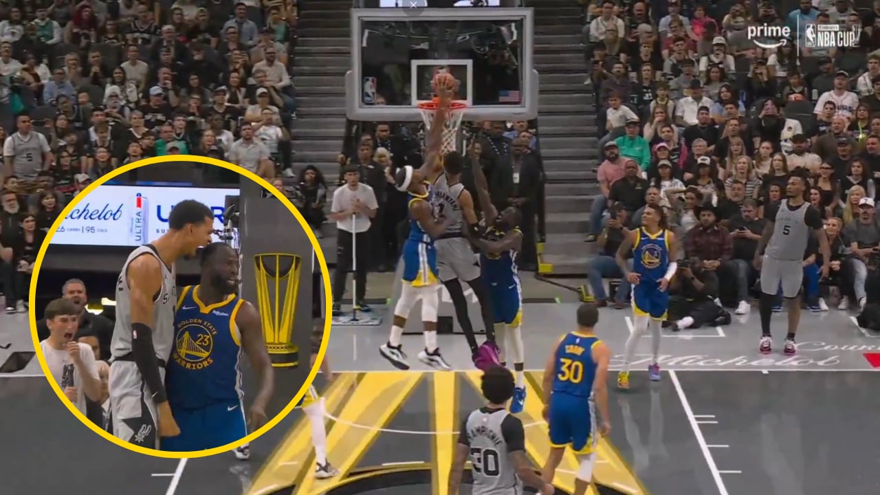 El mate de Wembanyama en la cara de Draymond Green / Cadena SER