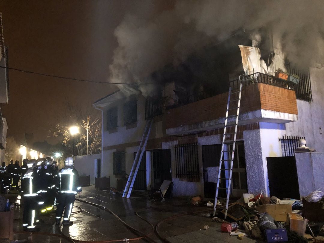 Vivienda en la que ha ocurrido un incendio en Serranillos del Valle