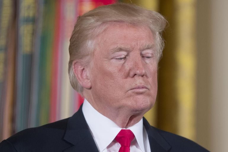 El presidente estadounidense Donald J. Trump, durante la entrega de medallas de honor