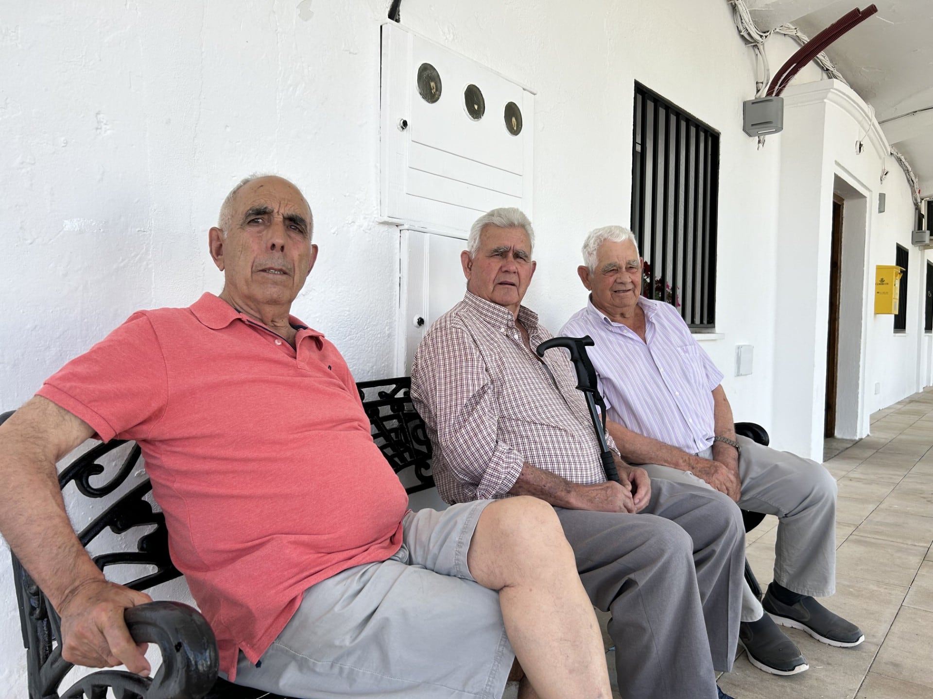 De izqda a dcha, Cristóbal, Antonio y Joaquín, colonos de Campillo del Río.