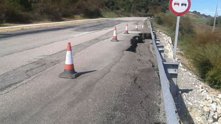 Instantánea de una de las deficiencias de la Fabero-Fresnedo hace meses