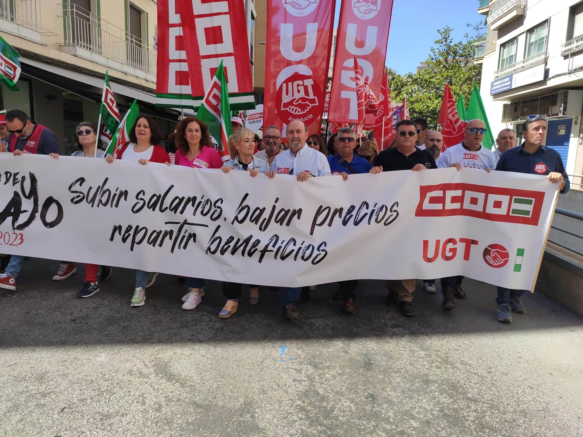 Manifestación andaluza por el 1 de mayo que se ha celebrado en Jaén