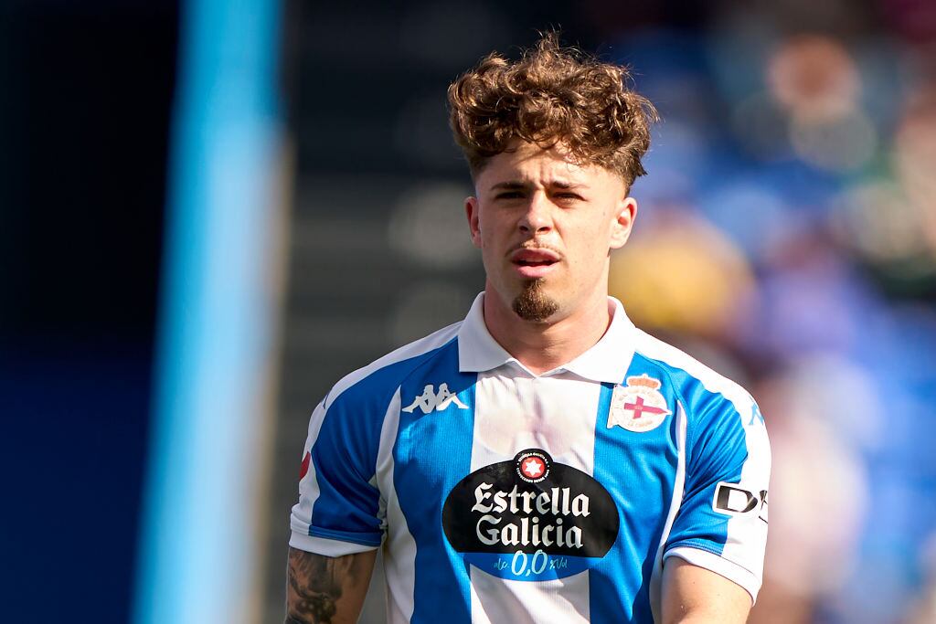 Mario Soriano of RC Deportivo de La Coruna looks on during the La Liga Hypermotion match between RC Deportivo La Coruna and SD Huesca at Estadio Abanca Riazor in A Coruna, Spain, on February 23, 2025. (Photo by Jose Manuel Alvarez Rey/JAR Sport Images/NurPhoto via Getty Images)