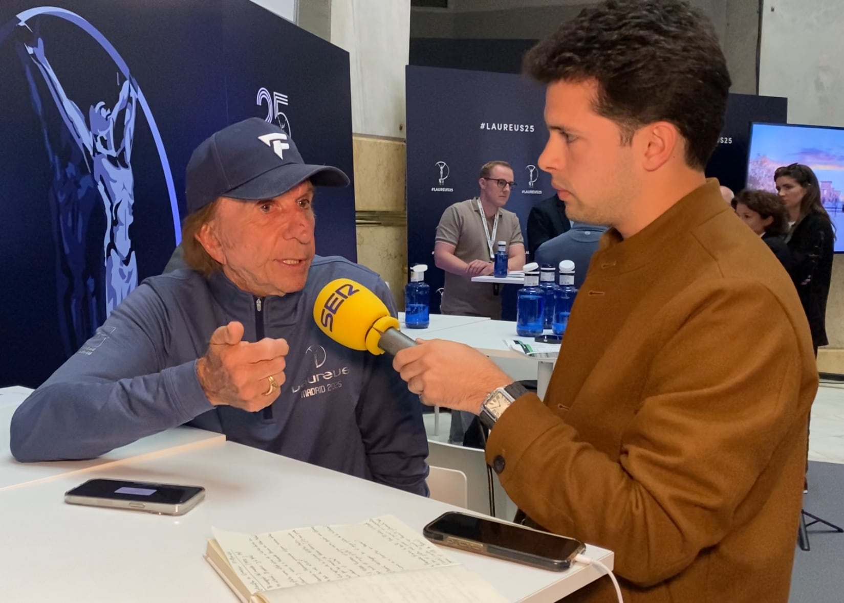 Ignacio Marcano y Emerson Fittipaldi durante la entrevista
