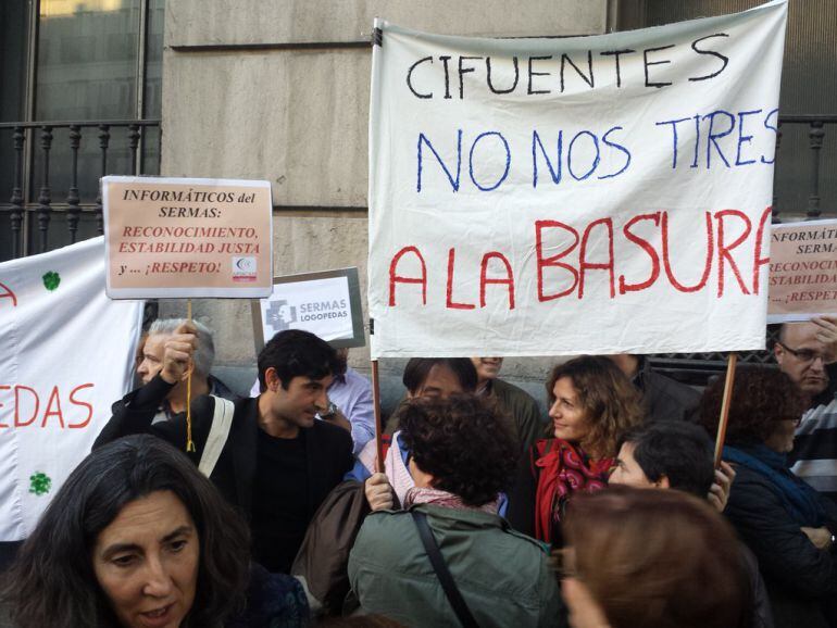 Protesta de trabajadores del servicio informático de la sanidad madrileña