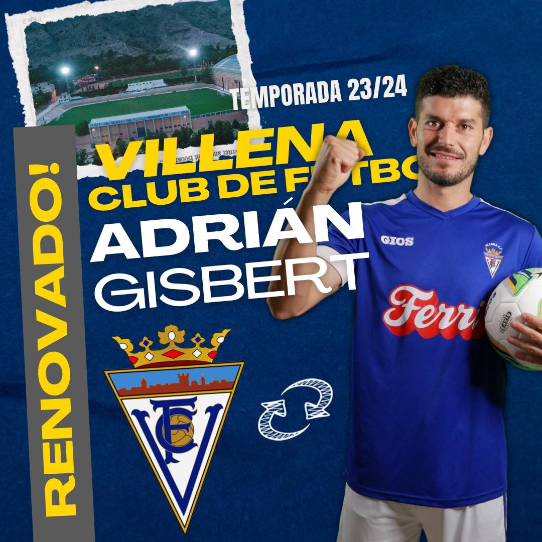 Adrián Gisbert, renueva por el Villena CF