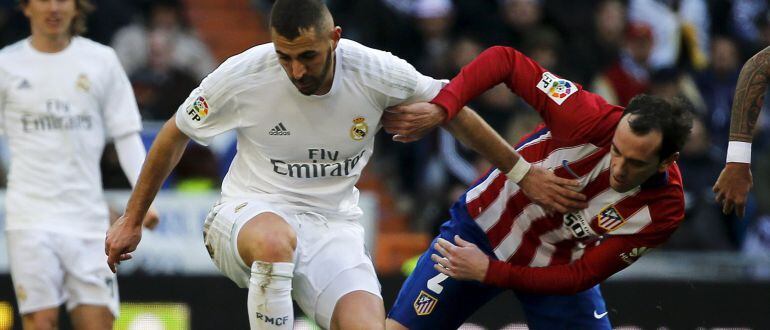 Karim Benzema, en el choque de Liga ante el Atlético.