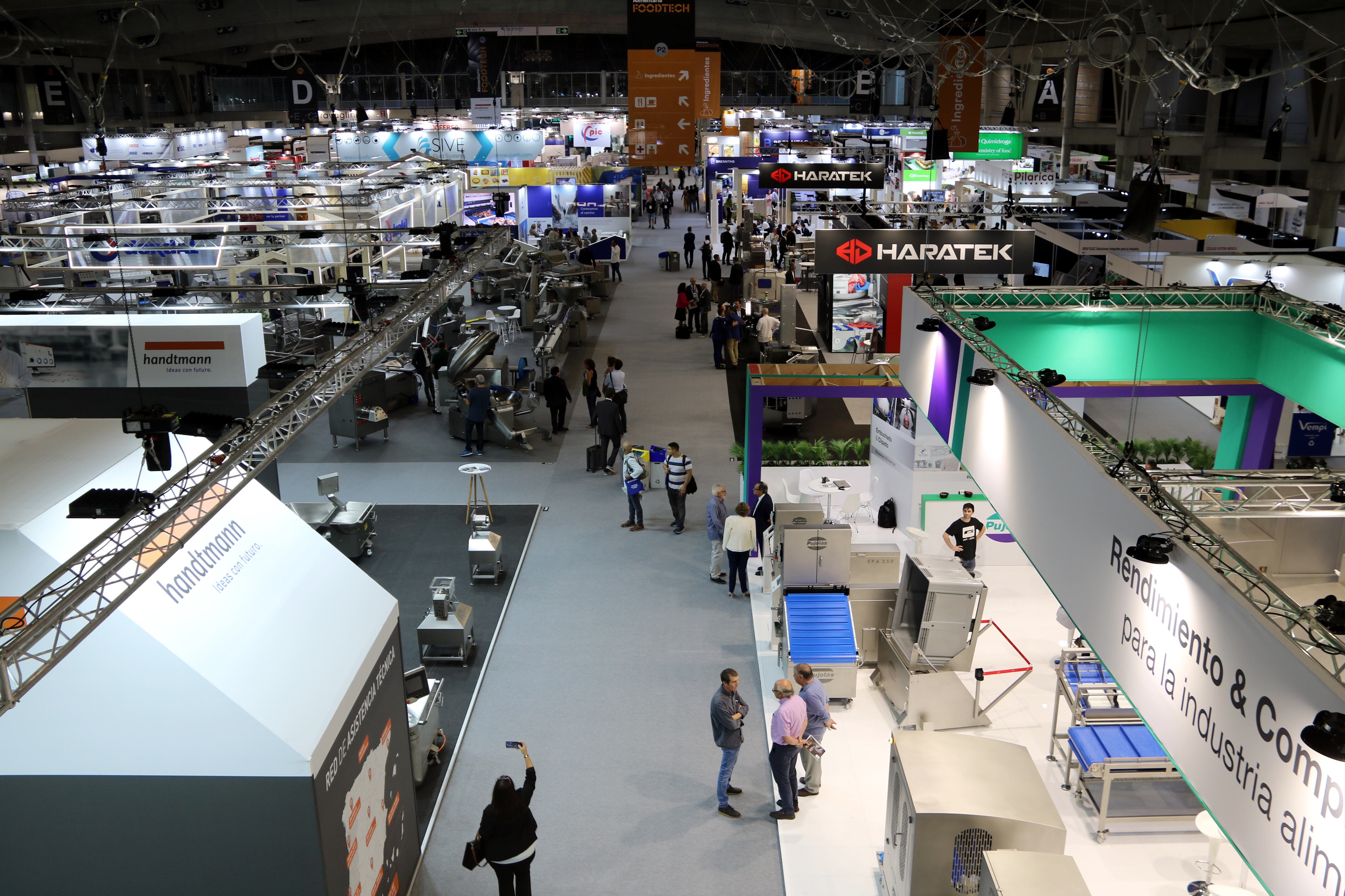 Vista aèria del saló Alimentaria Food Tech a la Fira Gran Via.