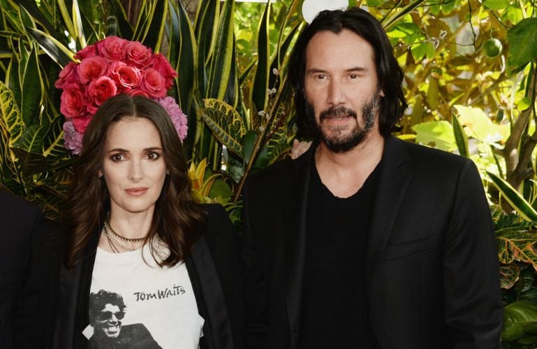 Winona Ryder y Keanu Reeves durante la promoción de su último film