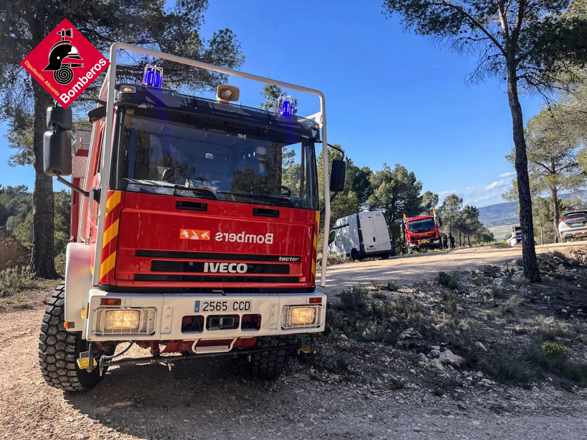 Intervención de los bomberos este jueves en Biar