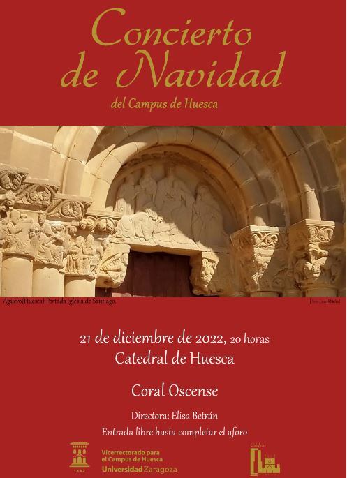 Cartel anunciador del Concierto de Navidad del campus de Huesca