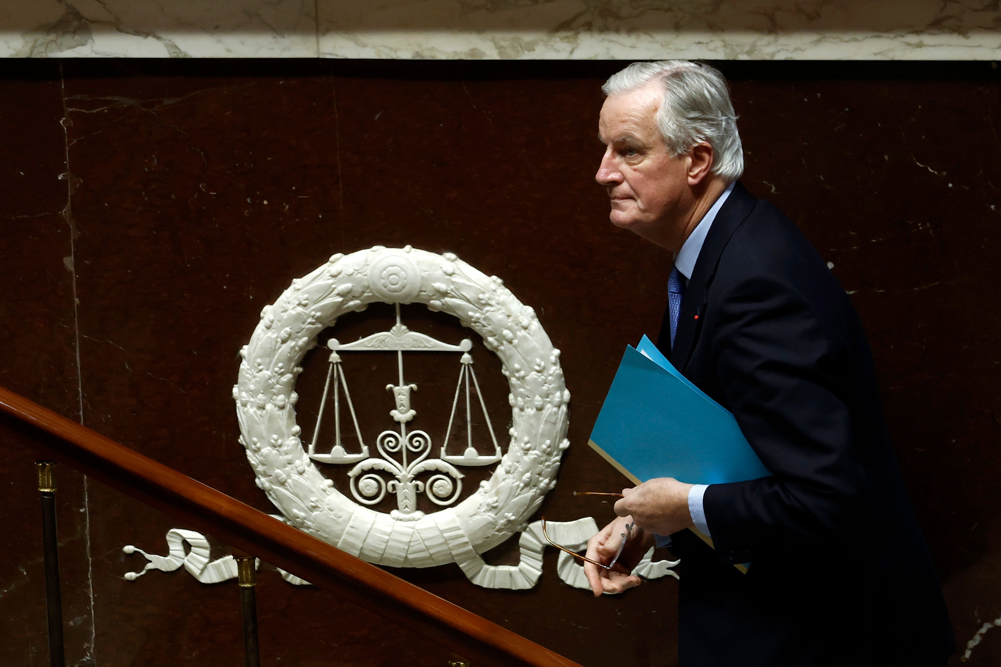 Michel Barnier, tras la moción de censura. EFE/EPA/YOAN VALAT