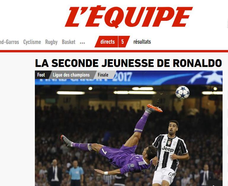 Portada digital de L&#039;Equipe