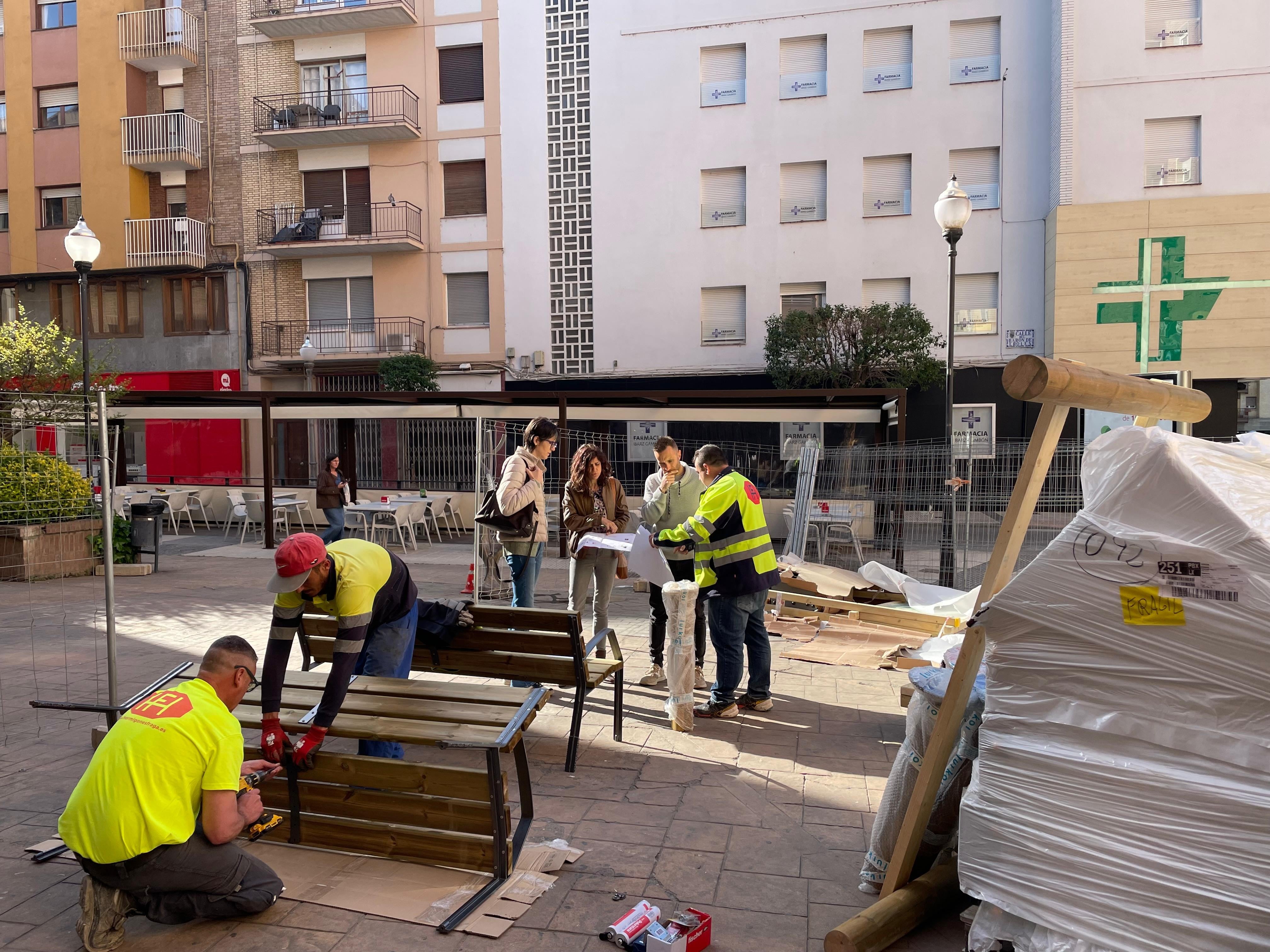 Trabajos de remodelación de la Plaza Romabelo