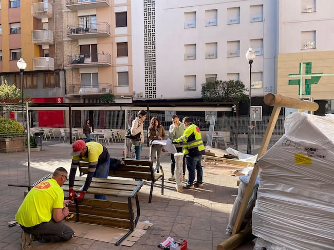 Trabajos de remodelación de la Plaza Romabelo