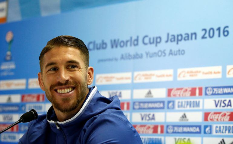 Sergio Ramos durante la rueda de prensa.