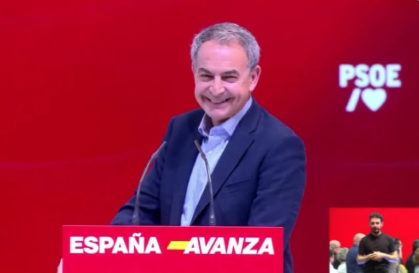 José Luis Rodríguez Zapatero en el acto del PSOE de este domingo