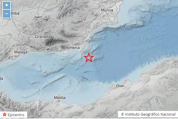 Localización del terremoto según el IGN.