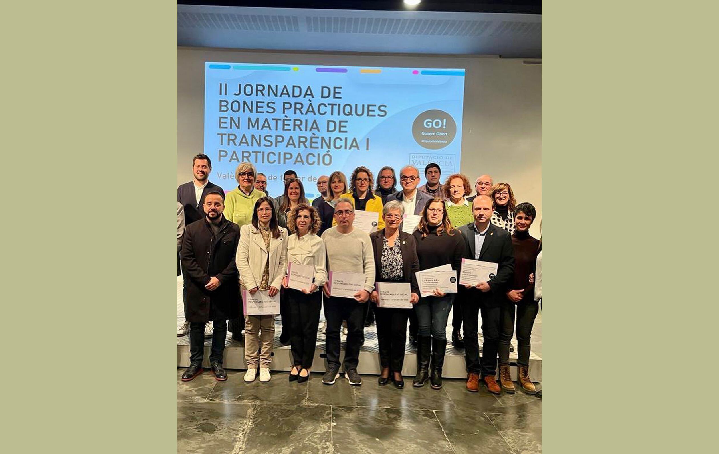 Foto dels premiats a la II Jornada de Bones Pràctiques en matèria de Transparència i Participació
