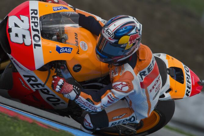 Dani Pedrosa rueda en el circuito de Brno