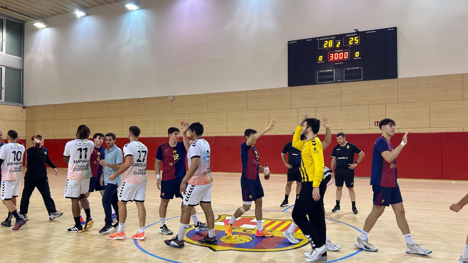 Jugadores del Balonmano Lanzarote Ciudad de Arrecife.