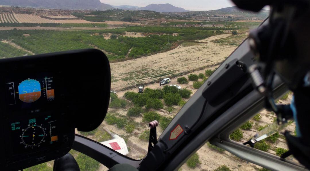 Imagen de la persecución desde el helicóptero de la Guardia Civil