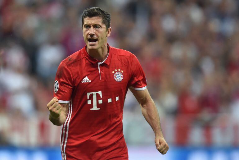 Lewandowski, durante un partido con el Bayern