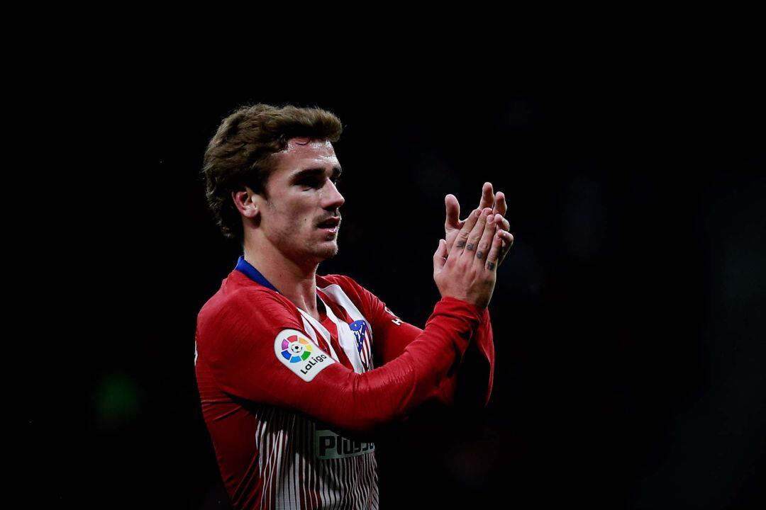 Griezmann, durante el partido de liga contra la Real Sociedad.