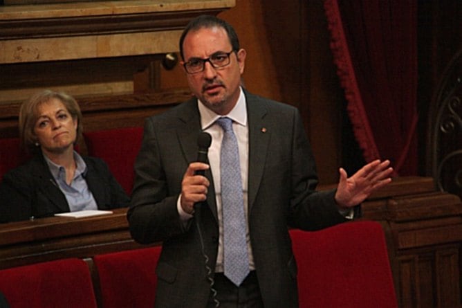 El conseller d&#039;Interior, Ramon Espadaler, al Parlament