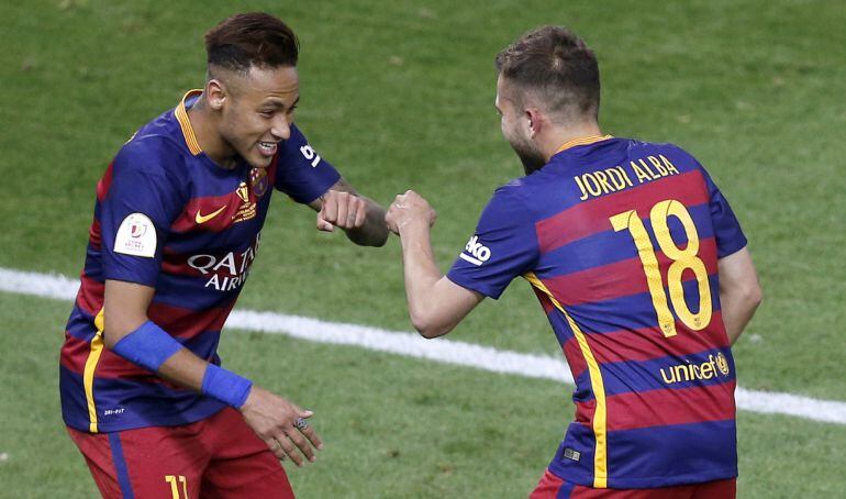 Jordi Alba y Neymar, los goleadores del partido 