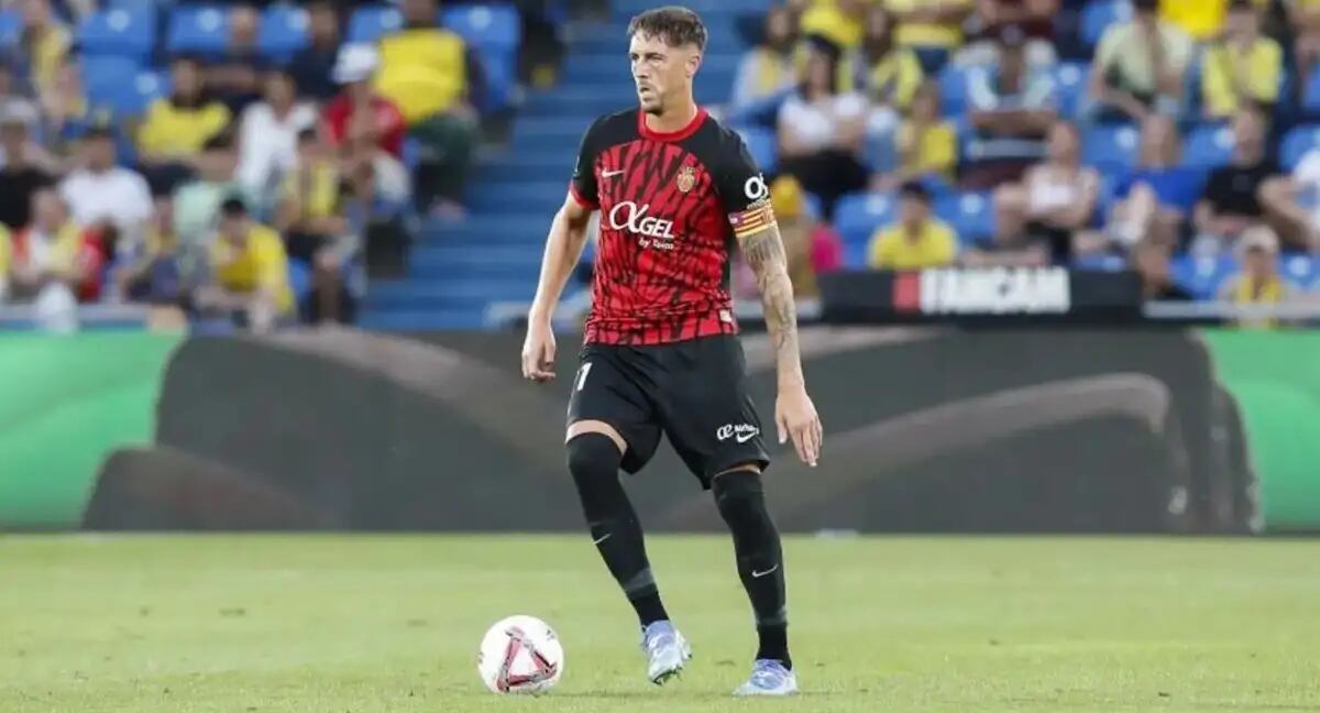 Raíllo, en el Estadio de Gran Canaria contra la UD Las Palmas