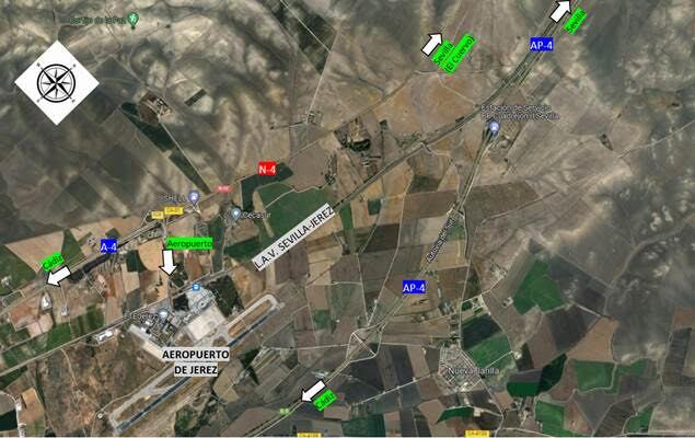 Nuevo acceso al aeropuerto de Jerez que contempla el proyecto